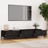 Mueble De Tv Madera Contrachapada Negro 150x34,5x30 Cm