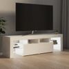 Mueble De Tv Con Luces Led Blanco Brillante 140x36,5x40 Cm