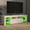 Mueble De Tv Con Luces Led Blanco Brillante 140x36,5x40 Cm