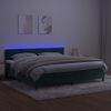 Cama Box Spring Colchón Y Led Terciopelo Verde Oscuro 200x200cm