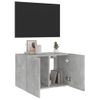 Mueble De Tv De Pared Con Luces Led Gris Hormigón 60x35x41 Cm