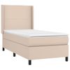 Cama Box Spring Colchón Led Cuero Sintético Capuchino 90x190 Cm