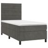 Cama Box Spring Colchón Y Led Terciopelo Gris Oscuro 90x190 Cm