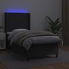 Cama Box Spring Colchón Y Led Cuero Sintético Negro 100x200 Cm