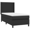 Cama Box Spring Colchón Y Led Cuero Sintético Negro 100x200 Cm