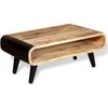 Mesa De Centro De Madera De Mango Rugosa 90x55x39 Cm