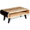 Mesa De Centro De Madera De Mango Rugosa 90x55x39 Cm