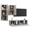 Juego De Mueble Para Tv De 4 Piezas Aglomerado Gris Hormigón