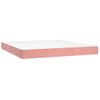 Cama Box Spring Colchón Y Led Terciopelo Rosa 180x200 Cm