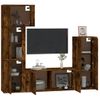 Set De Muebles De Tv 5 Piezas Madera Contrachapada Roble Ahumado