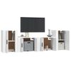 Set De Muebles De Tv 4 Piezas Madera Contrachapada Blanco Brillo