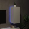 Mueble De Tv De Pared Con Luces Led Blanco 30,5x35x70 Cm