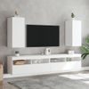 Mueble De Tv De Pared Con Luces Led Blanco 30,5x35x70 Cm