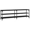 Mueble De Tv Madera Contrachapada Negro 160x30x50 Cm