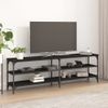 Mueble De Tv Madera Contrachapada Negro 160x30x50 Cm