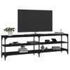 Mueble De Tv Madera Contrachapada Negro 160x30x50 Cm