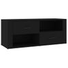 Mueble Para Tv Madera Contrachapada Negra 100x35x40 Cm