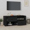 Mueble Para Tv Madera Contrachapada Negra 100x35x40 Cm