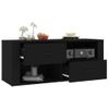 Mueble Para Tv Madera Contrachapada Negra 100x35x40 Cm