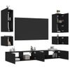 Muebles De Tv De Pared Con Luces Led 6 Piezas Negro