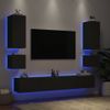 Muebles De Tv De Pared Con Luces Led 6 Piezas Negro