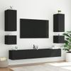 Muebles De Tv De Pared Con Luces Led 6 Piezas Negro