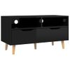 Mueble Para Tv De Aglomerado Negro Brillante 90x40x48,5 Cm