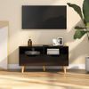 Mueble Para Tv De Aglomerado Negro Brillante 90x40x48,5 Cm