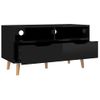 Mueble Para Tv De Aglomerado Negro Brillante 90x40x48,5 Cm