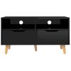 Mueble Para Tv De Aglomerado Negro Brillante 90x40x48,5 Cm