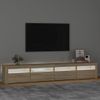 Mueble De Tv Con Luces Led Roble Sonoma 240x35x40 Cm