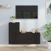 Set De Muebles Para Tv 2 Piezas Madera Contrachapada Negro