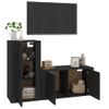 Set De Muebles Para Tv 2 Piezas Madera Contrachapada Negro