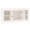 Mueble Para Tv De Madera Maciza De Pino Blanco 103x36,5x52 Cm