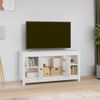 Mueble Para Tv De Madera Maciza De Pino Blanco 103x36,5x52 Cm