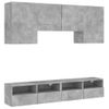 Muebles De Tv De Pared 5 Piezas Madera Ingeniería Gris Hormigón