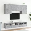 Muebles De Tv De Pared 5 Piezas Madera Ingeniería Gris Hormigón