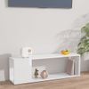 Mueble Para Tv Madera Contrachapada Blanco Brillo 100x24x32 Cm