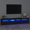 Mueble De Tv Con Luces Led Negro 210x35x40 Cm