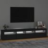 Mueble De Tv Con Luces Led Negro 210x35x40 Cm