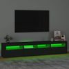 Mueble De Tv Con Luces Led Negro 210x35x40 Cm