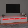 Mueble De Tv Con Luces Led Negro 210x35x40 Cm