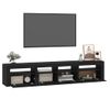 Mueble De Tv Con Luces Led Negro 210x35x40 Cm