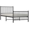 Estructura De Cama Con Cabecero Y Estribo Metal Negro 90x190 Cm