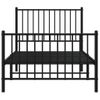 Estructura De Cama Con Cabecero Y Estribo Metal Negro 90x190 Cm