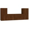 Set De Muebles Para Tv 4 Piezas Madera Contrachapada Marrón Roble