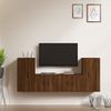 Set De Muebles Para Tv 4 Piezas Madera Contrachapada Marrón Roble