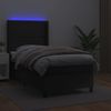 Cama Box Spring Y Colchón Led Cuero Sintético Negro 90x190 Cm