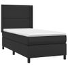 Cama Box Spring Y Colchón Led Cuero Sintético Negro 90x190 Cm