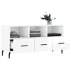 Mueble De Tv Madera Contrachapada Blanco Brillo 102x36x50 Cm